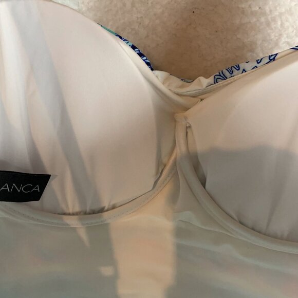 La Blanca Lingerie Strap Underwire Tankini Top Women's 6 Santorini Sun Ruched‎ - Picture 3 of 6